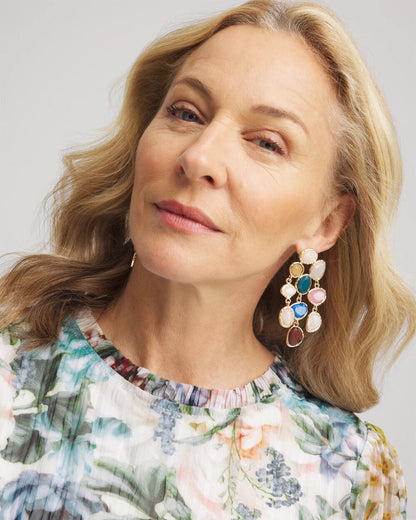 No Droop® Rainbow Resin Drop Earrings