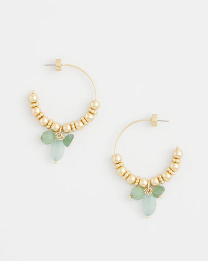 No Droop® Gem Beaded Hoop Earrings