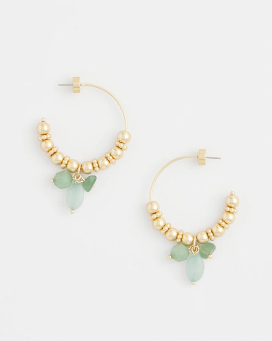 No Droop® Gem Beaded Hoop Earrings