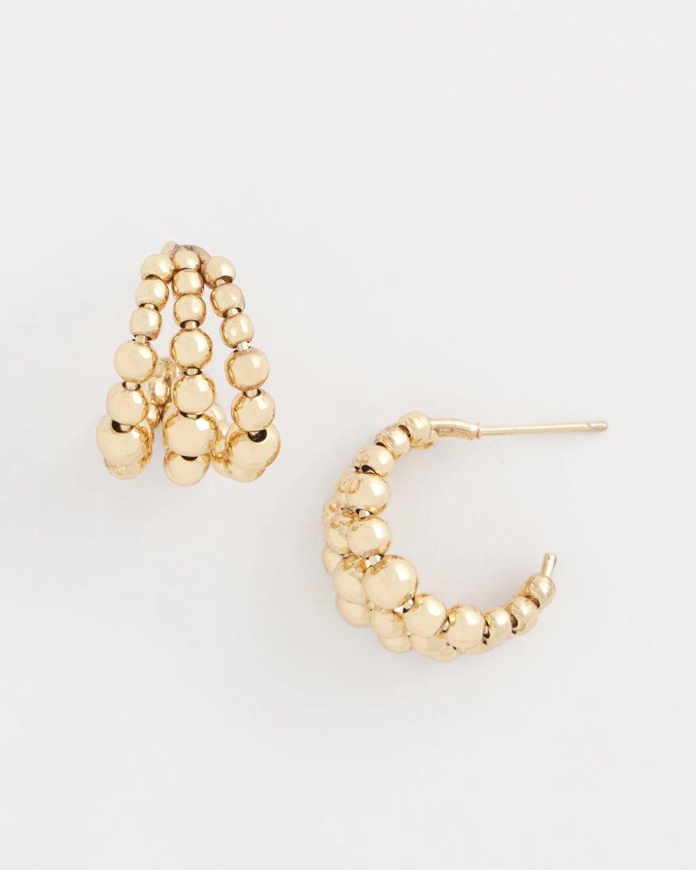 Gold Beaded Mini Hoop Earrings