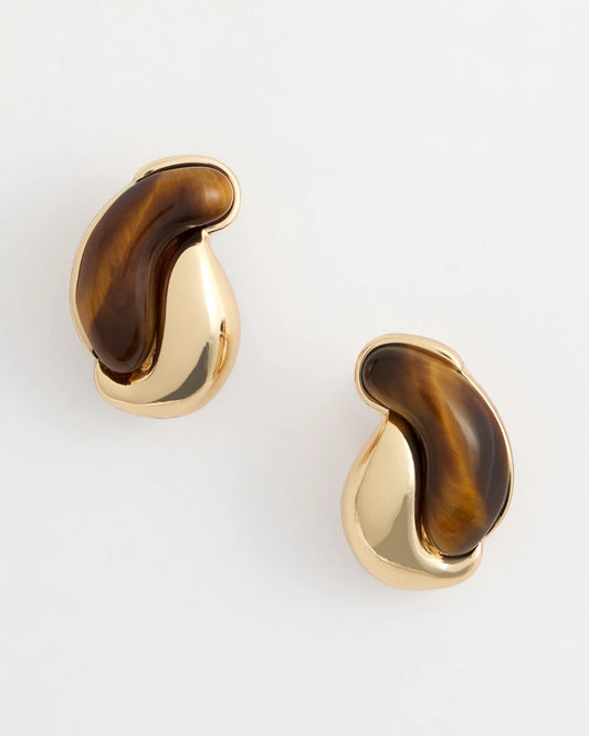 Tortoise Marble Clip-On Earrings