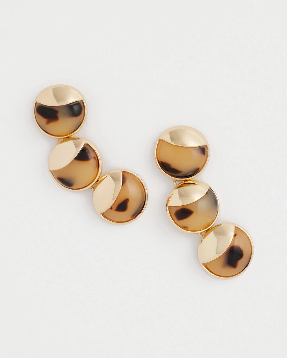 No Droop® Golden Tortoise Linear Drop Earrings