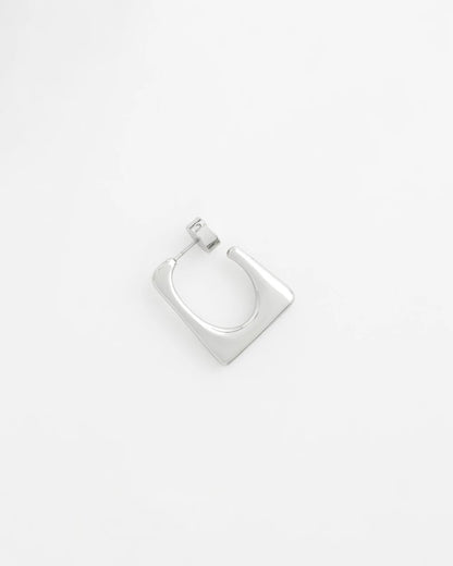 No Droop® Silver Tone Square Hoops