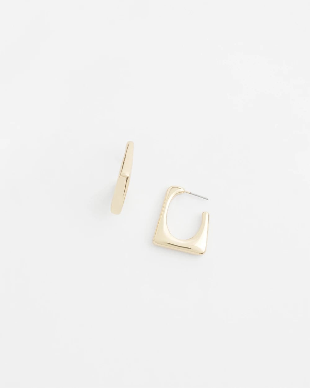 No Droop® Gold Tone Square Hoops