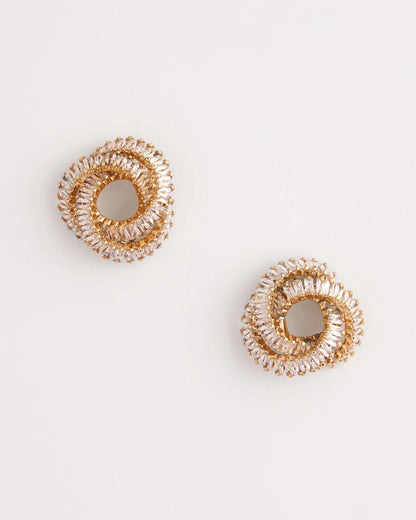 Goldtone Twisted Stud Earrings