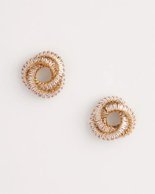 Goldtone Twisted Stud Earrings