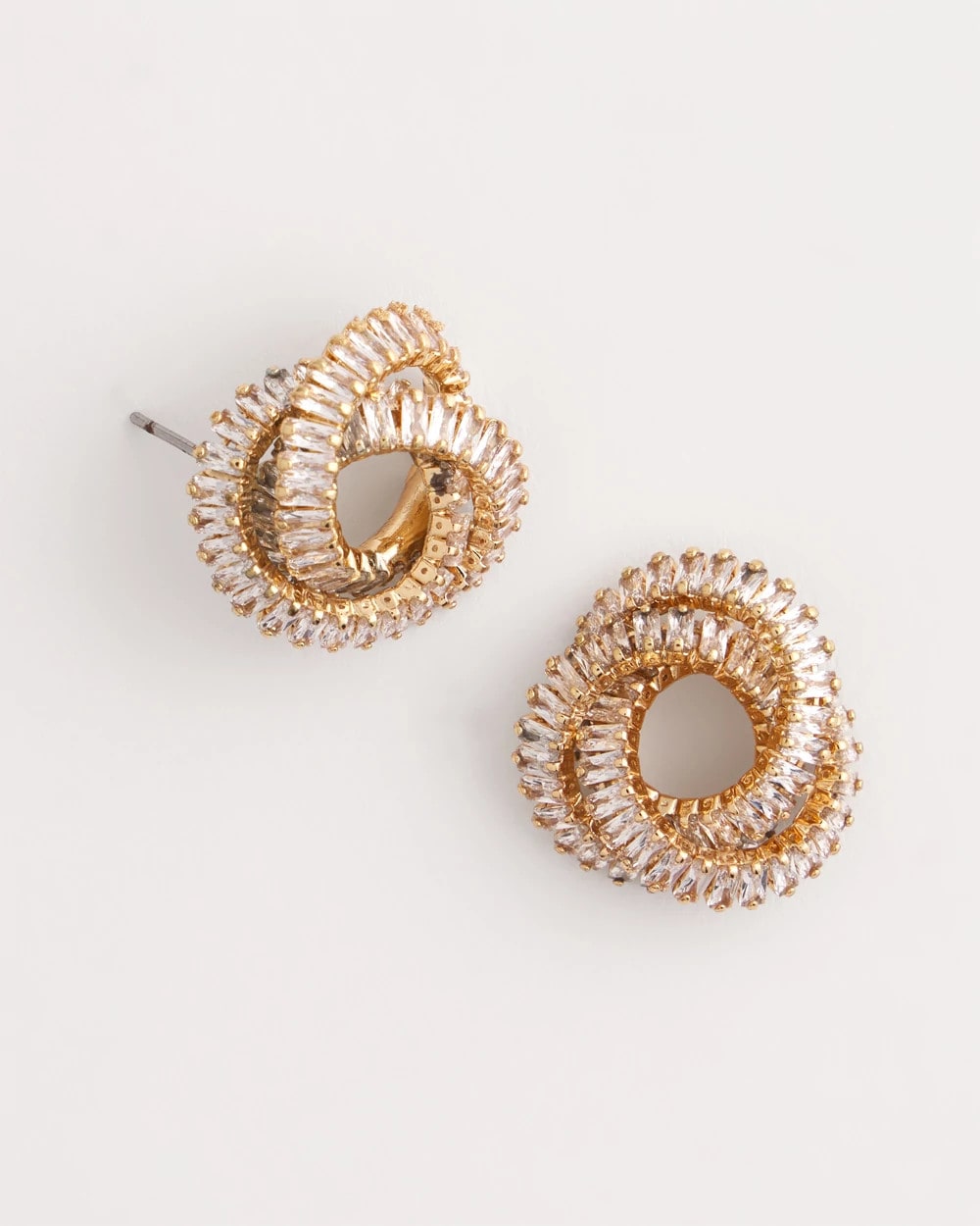 Goldtone Twisted Stud Earrings