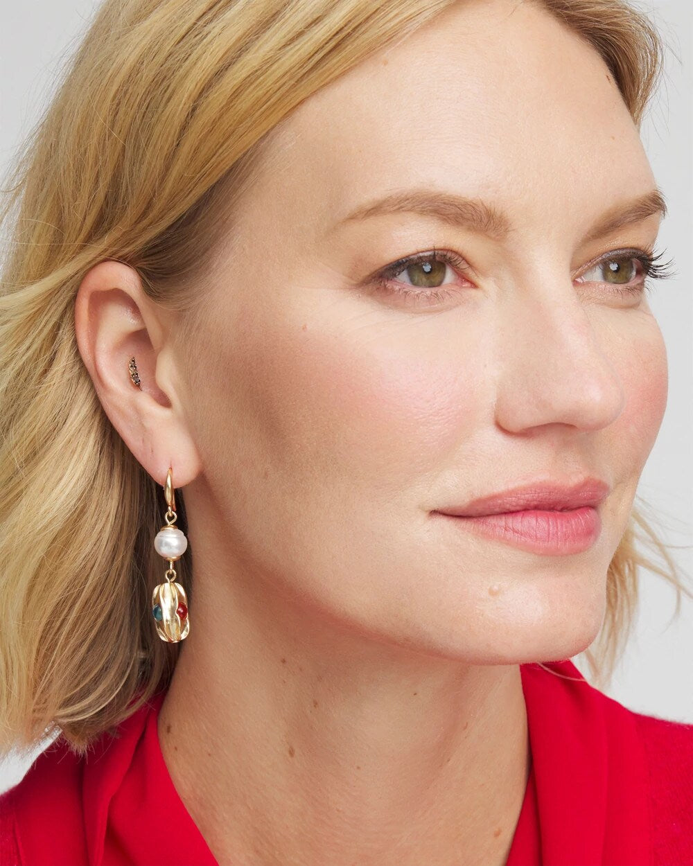 No Droop® Goldtone Faux Pearl Earrings