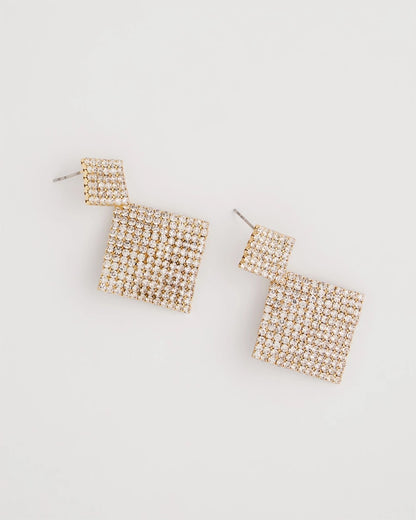 Curved Crystal Earrings