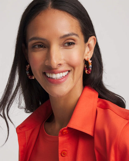 No Droop® Beaded Hoop Earrings