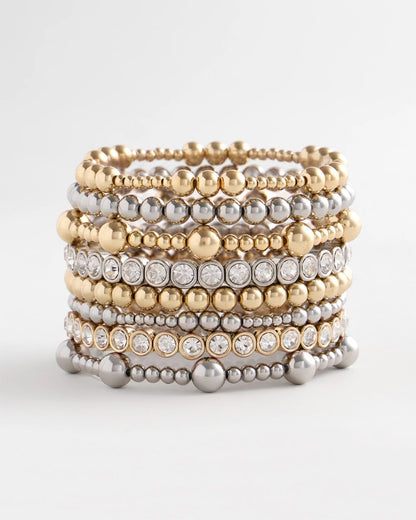 Gold-tone Small Bead Stretch Bracelet