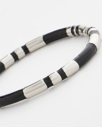 Black Enamel Hinge Bangle