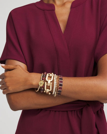 Amber Hues Shiny Stretch Bracelet