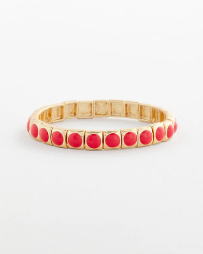 Bold Orange Goldtone Stretch Bracelet
