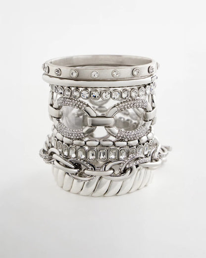 Large Pave Link Toggle Bracelet