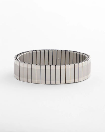 Silver Tone Stretch Watchband Bracelet