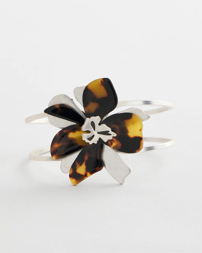 Tortoise Floral Hinge Bracelet
