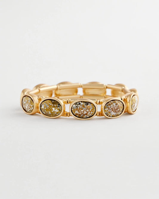 Large Faceted Gem Stretch Bracelet