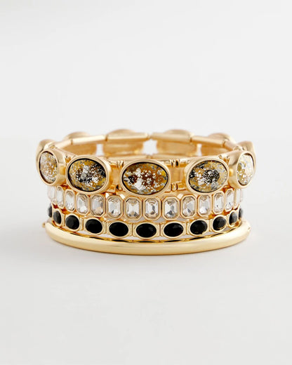 Large Faceted Gem Stretch Bracelet