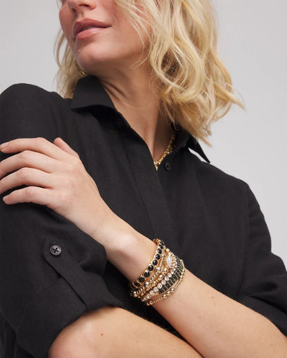 Goldtone Stretch Watchband Bracelet