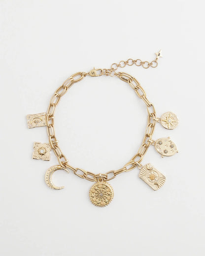 Gold Celestial Charm Necklace