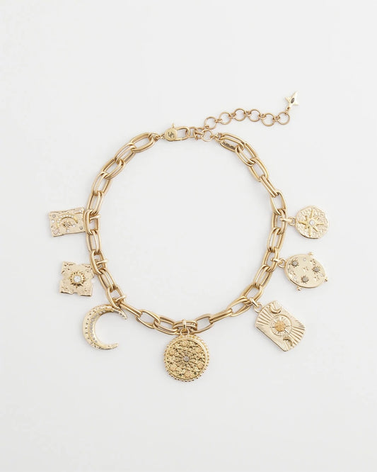 Gold Celestial Charm Necklace