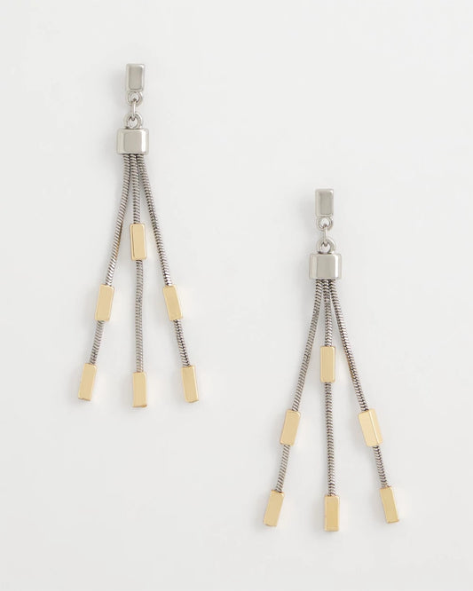 Mixed Metal Linear Earrings