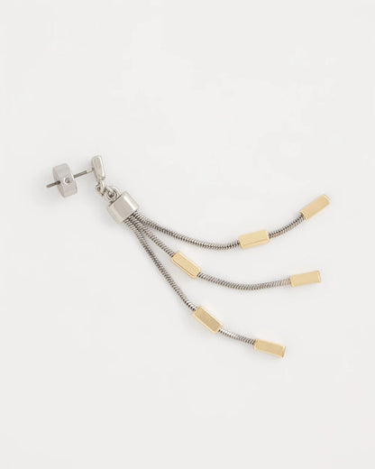 Mixed Metal Linear Earrings