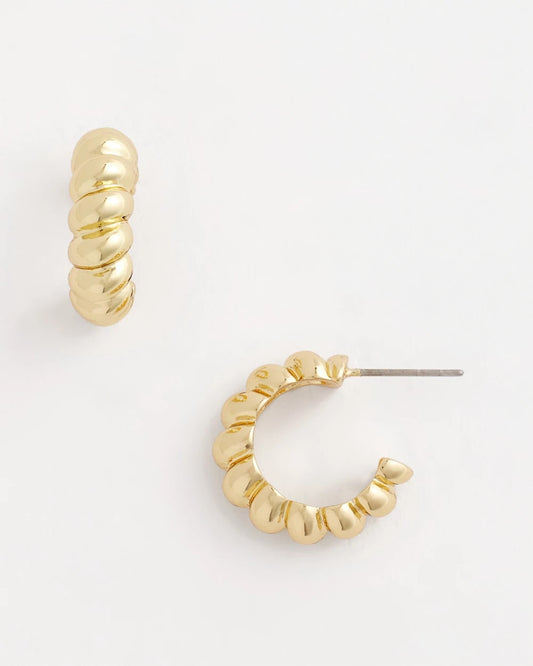 No Droop® Goldtone Twisted Hoop Earrings