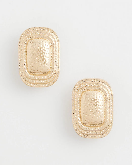 No Droop® Goldtone Square Clip-On Earrings