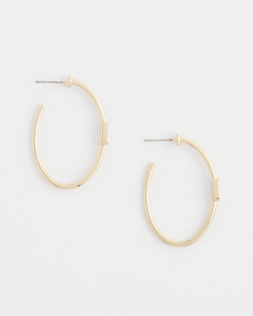 Gold Oval Hoop Earrings
