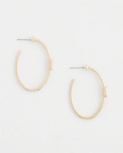 Gold Oval Hoop Earrings