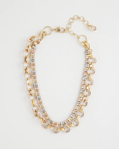 Convertible Tri-Tone Short Necklace