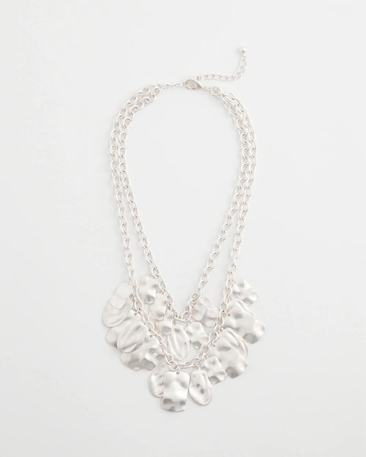 Double Square Charm Pendant Necklace