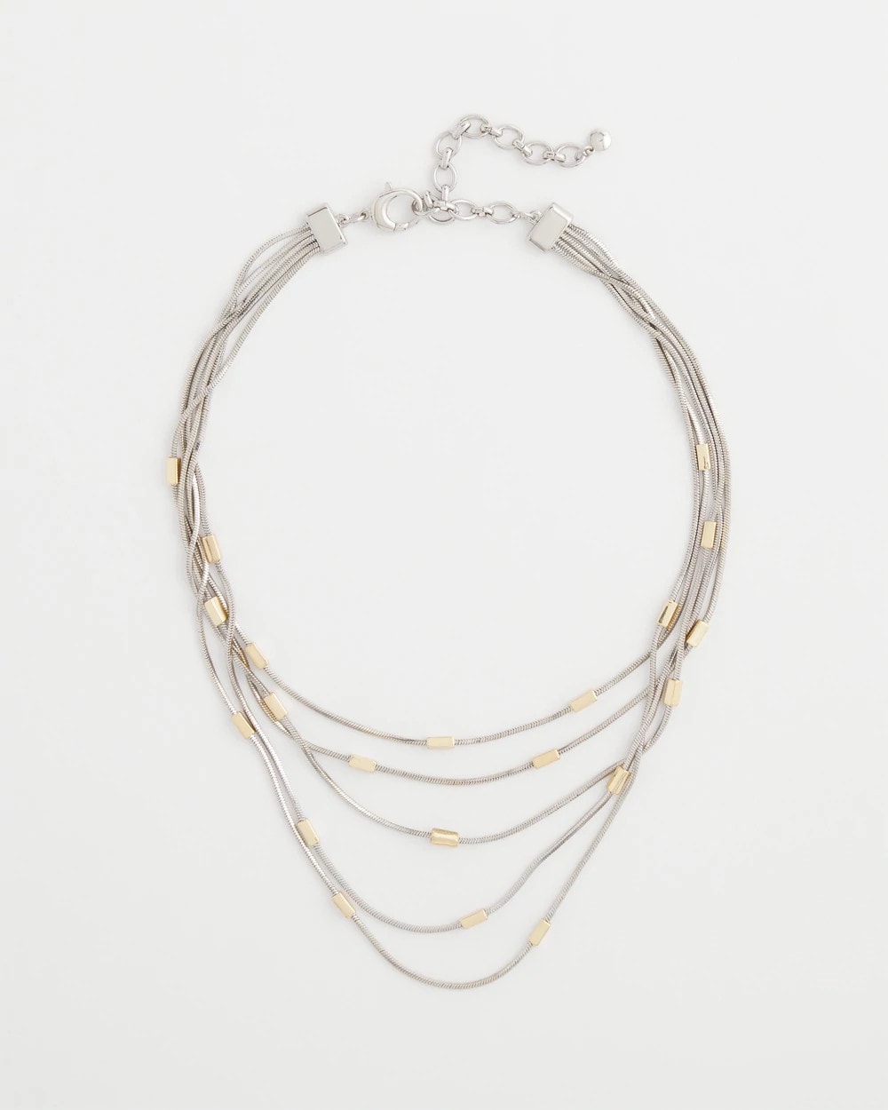 Mixed Metal Multi-Strand Necklace
