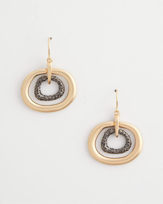 Pave Mixed Metal Earrings