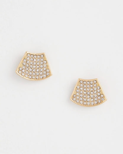 Gold Glitz Fan Earrings