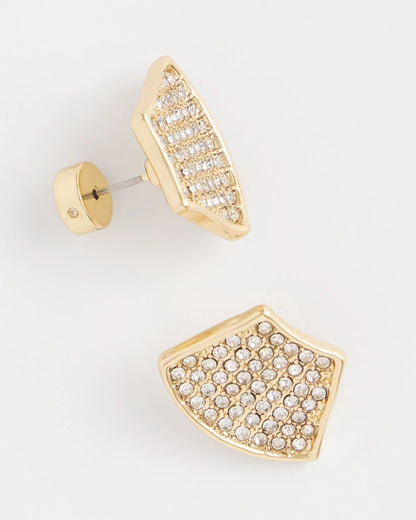 Gold Glitz Fan Earrings