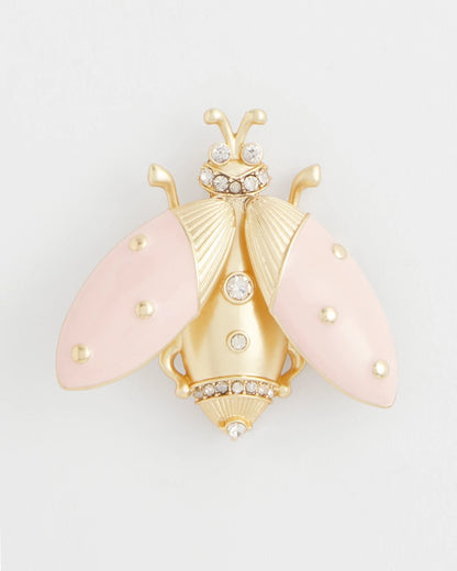 Pink Bug Brooch