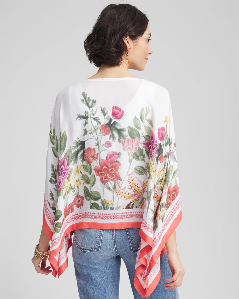 Wildflower Crepe Boatneck Poncho