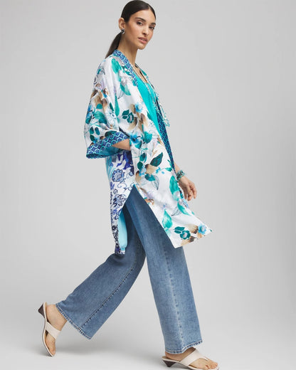 Island Motif Long Kimono