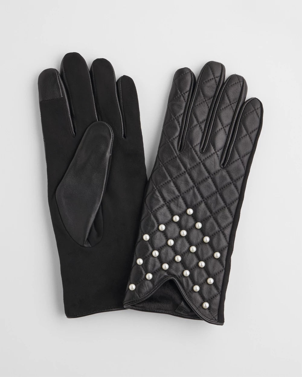 Leather Pearl Quilted Gloves