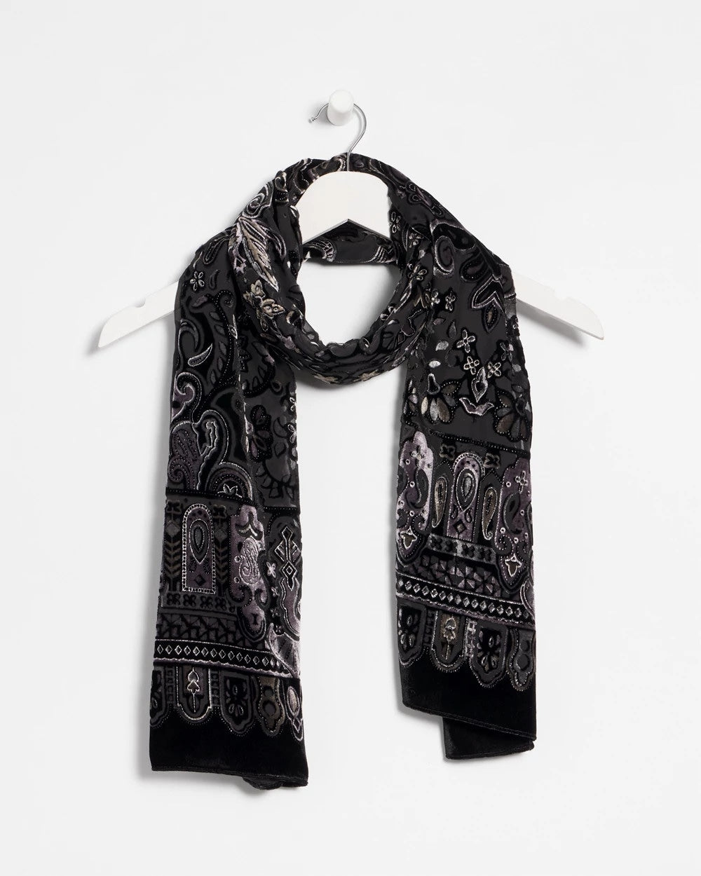Velvet Burnout Oblong Scarf
