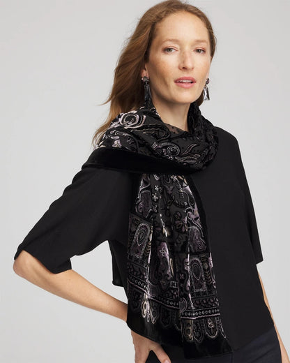 Velvet Burnout Oblong Scarf