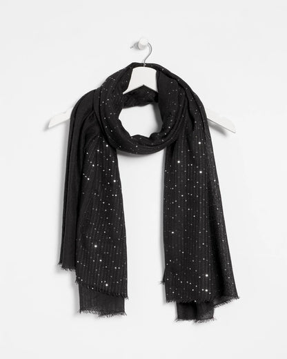 Metallic Stripe Oblong Scarf