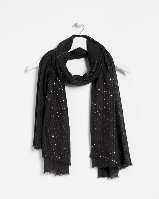 Metallic Stripe Oblong Scarf