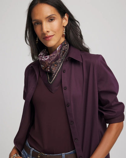 Frosty Floral Square Neckerchief Scarf