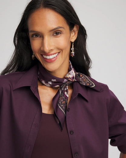 Frosty Floral Square Neckerchief Scarf