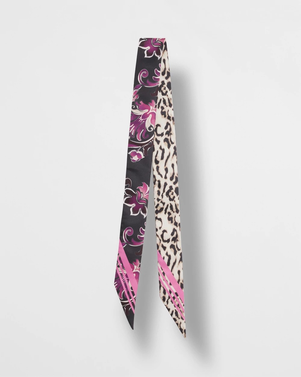 Floral Animal Print Skinny Scarf