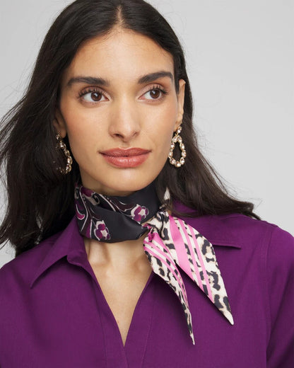 Floral Animal Print Skinny Scarf